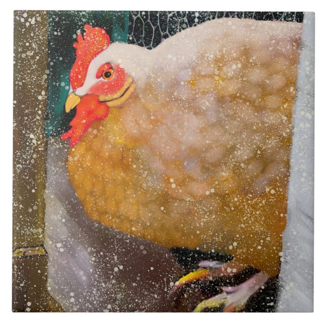Carreau Hiver Hen céramique Carrelage de cuisine (Devant)