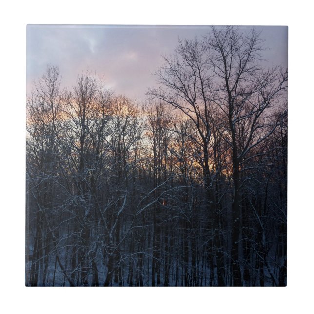 Carreau Hiver Sunrise I Pastel Paysage naturel (Devant)