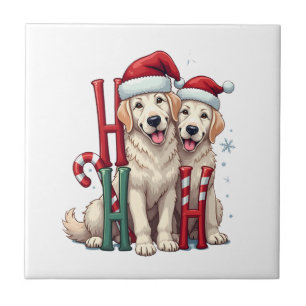 Carreau Ho Ho Ho Grand Pyrenees Amoureux des Chiens Noël S