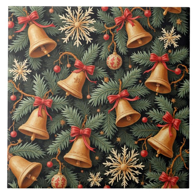 Carreau Holiday Bells, decorative pattern. (Devant)