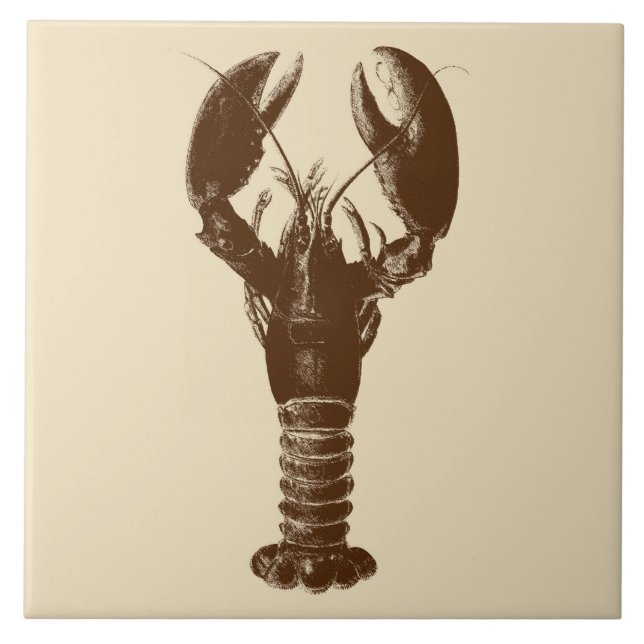 Carreau Homard Brown foncé sur beige clair (Devant)