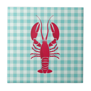 Carreau Homard sur En vichy bleu