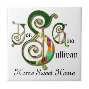 Carreau "Home Sweet Home" JSG Custom Monogram Tile