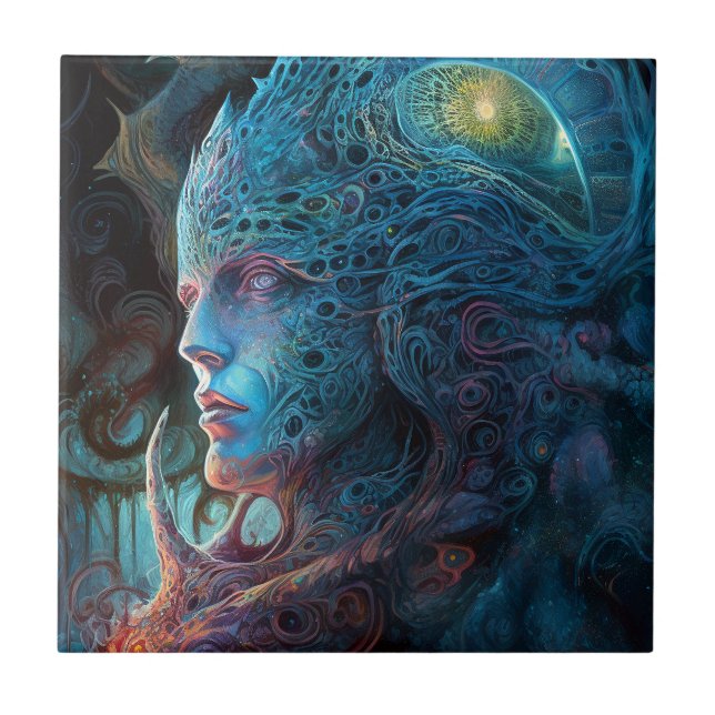 Carreau Homme Alien Surreal Sci-Fi Art (Devant)