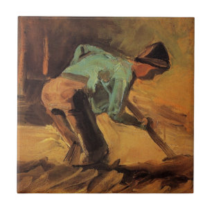 Carreau Homme penché avec canne, bêche de Vincent van Gogh