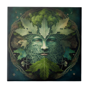 Carreau Homme vert Mandala Imaginaire Art