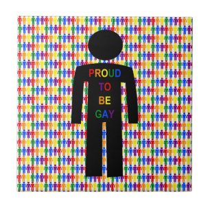 Carreau Hommes gays LGBTQ Silhouette et arc-en-ciel