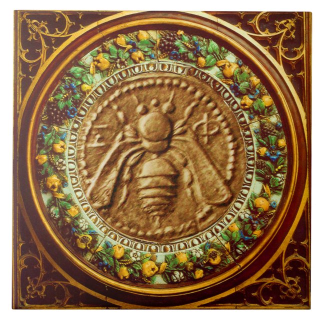 CARREAU HONEY BEE / ROUGE VERT FLORENTINE FLORALE COWN (Devant)