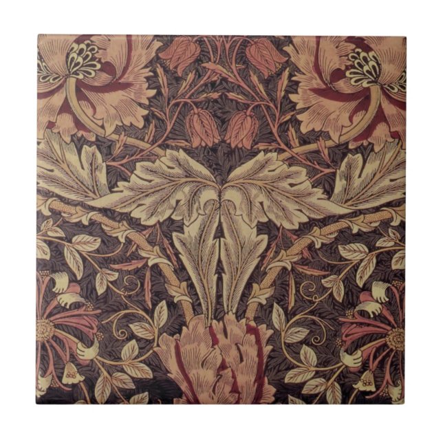 Carreau Honeysuckie par William Morris, Garden Flowers Art (Devant)