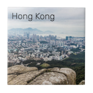 Carreau Hong Kong Lion Rock Hill Skyline Panorama Souvenir