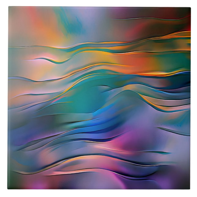 Carreau "Horizons fluides" Art Abstrait contemporain (Devant)