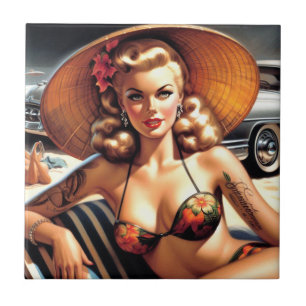 Carreau Hot Beach Pin-up