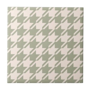 Carreau Houndstooth Green+Cream Lg Motif