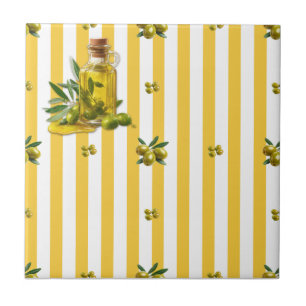 Carreau Huile d'olive sans couture à rayure jaune méditerr