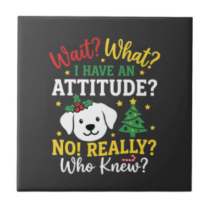 Carreau Humeur de chien de Noël Humour de fêtes
