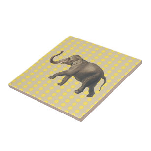 Carreau Humeurs d'épices de moutarde points avec éléphant
