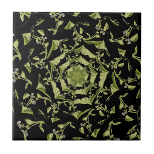 Carreau Hypnose fractale de la nature verte et noire