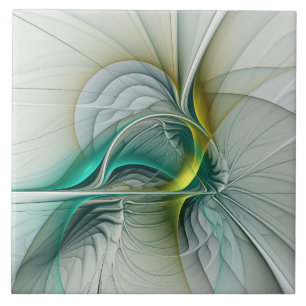 Carreau Hypnotique Abstrait Golden Turquoise Turquoise Fra