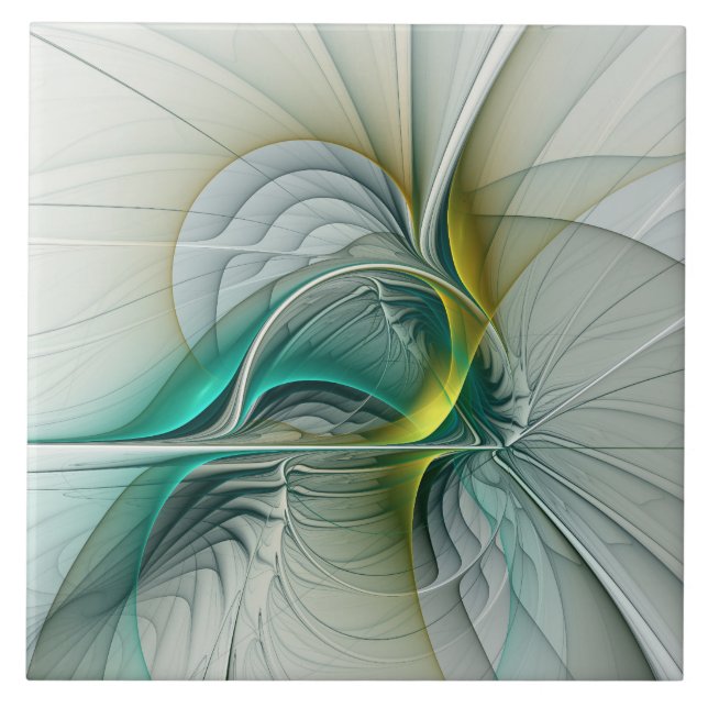 Carreau Hypnotique Abstrait Golden Turquoise Turquoise Fra (Devant)