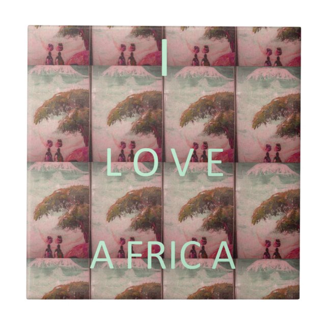 Carreau I Love Africa - Motif du paysage culturel (Devant)