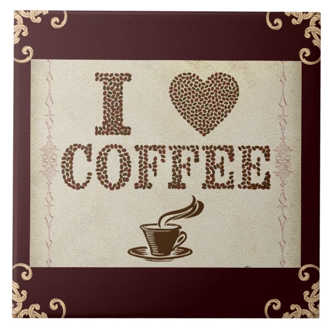Carreau I Love Coffee Carrelage en céramique (Devant)
