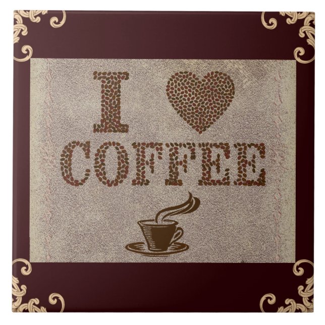 Carreau I Love Coffee Carrelage en céramique (Devant)