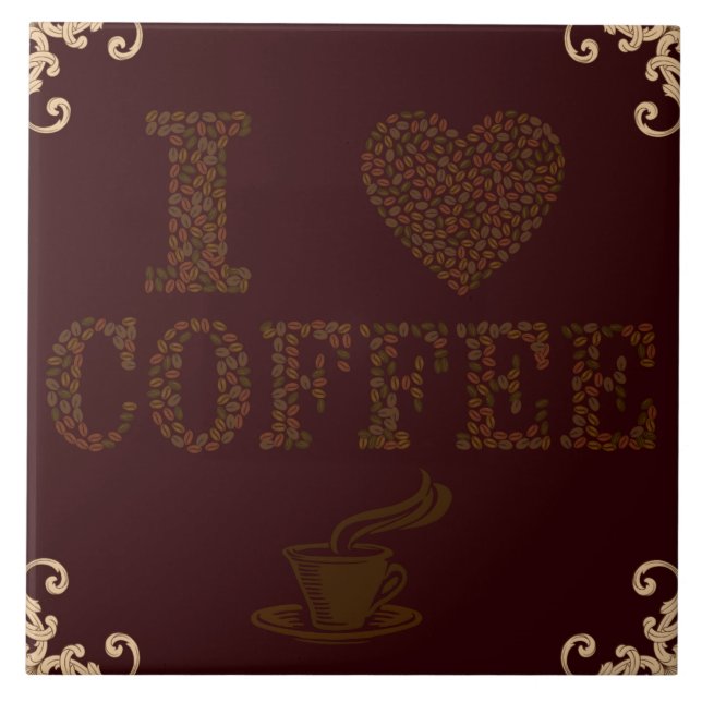 Carreau I Love Coffee Carrelage en céramique (Devant)