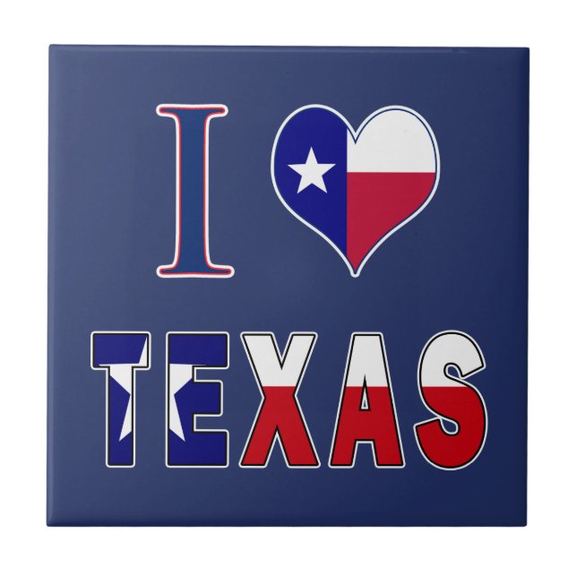 Carreau I Love Texas Flag (Devant)