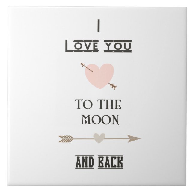 Carreau I love you to the moon and back (Devant)