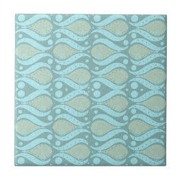 Carreau Ici Poisson Poisson Natation Turquoise et Verts