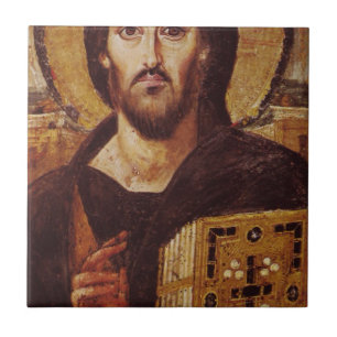 Carreau Icône de chrétien de Pantocrator de Jésus-Chris