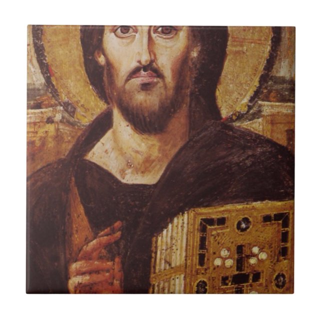 Carreau Icône de chrétien de Pantocrator de Jésus-Christ (Devant)