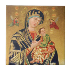 Carreau Icône orthodoxe russe - Vierge Marie et bébé J