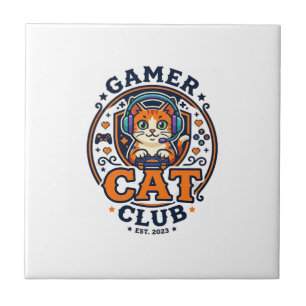 Carreau Idée cadeau chat de gamer - Club Chat Gamer_1