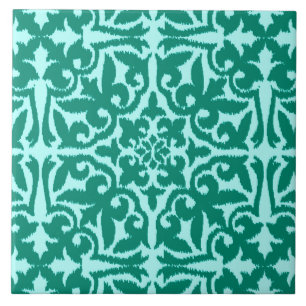 Carreau Ikat damask pattern - Turquoise et Aqua