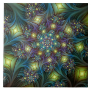 Carreau Illuminé Abstrait brillant Turquoise violet Fracta