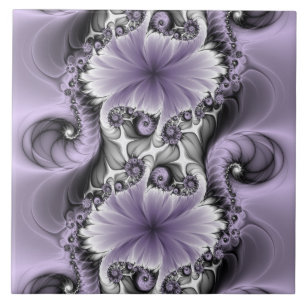 Carreau Illusion Lilac Abstrait Floral Fractal Art Imagina
