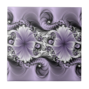 Carreau Illusion Lilac Abstrait Floral Fractal Art Imagina