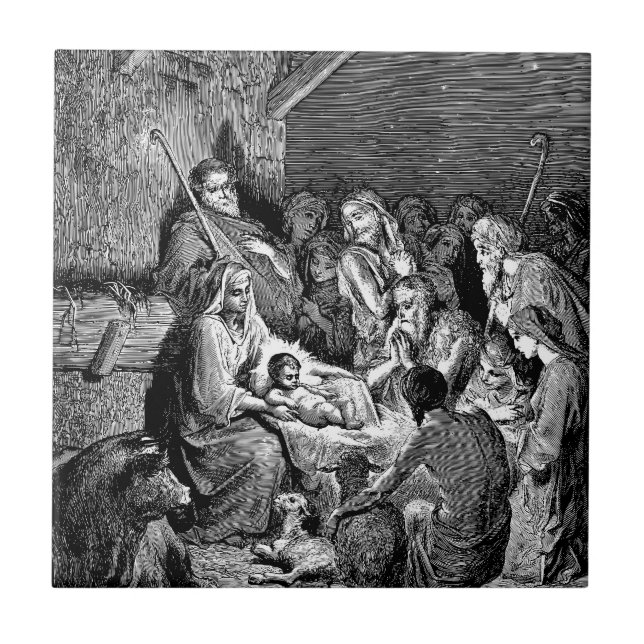 Carreau Illustrated Christmas Nativity Scene (Devant)