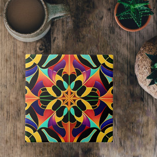 Carreau Illustration Art déco colorée rétro