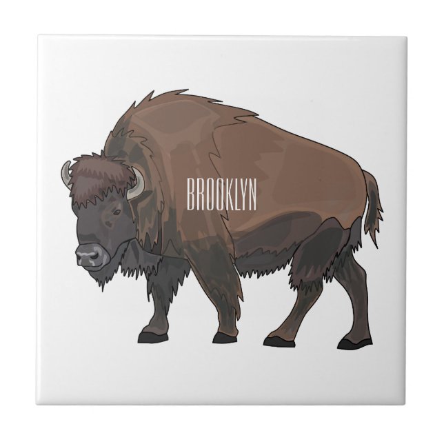 Carreau Illustration de bison (Devant)