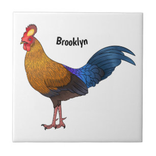 Carreau illustration de coq de Lafayette de style cartoon