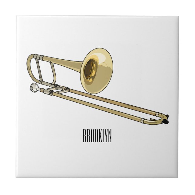 Carreau Illustration de dessin animé de Trombone (Devant)