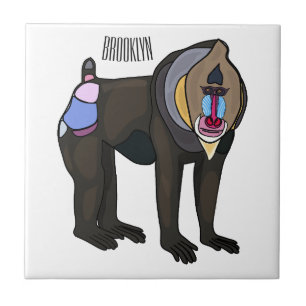 Carreau Illustration de dessin animé Mandrill