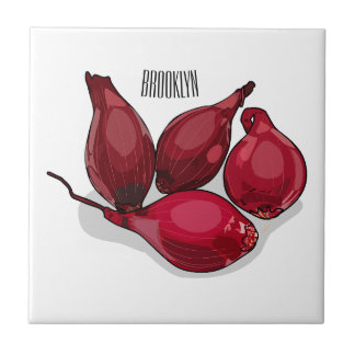 Carreau Illustration de dessin animé Shallot