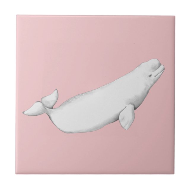 Carreau Illustration de la baleine de Beluga Lover cadeau  (Devant)