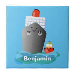 Carreau Illustration de la caricature de remorqueur de paq