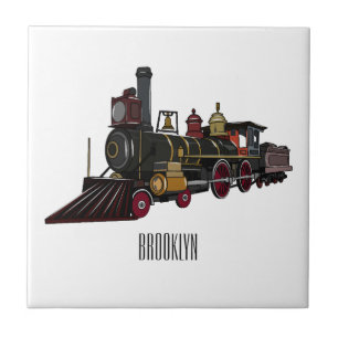 Carreau Illustration de la locomotive à vapeur