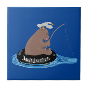 Carreau Illustration de la pêche de l'ourson mou
