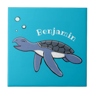 Carreau Illustration de la petite tortue de mer